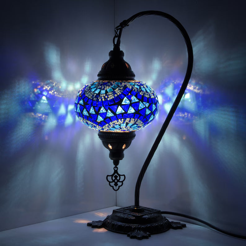 Turkish Mosaic Hanging Chandelier – Handcrafted Antique Brass Boho Ceiling Lamp – Mediterranean Statement Lighting